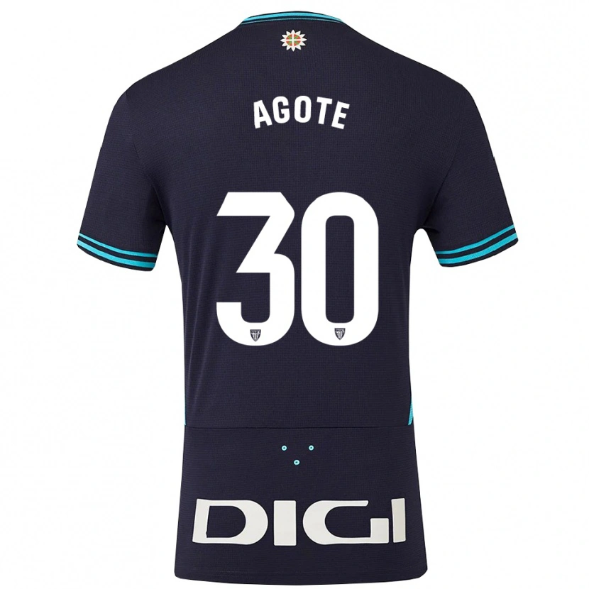 Danxen Kvinnor Daniela Agote Aguirre #30 Marinblå Himmelsblå Bortatröja Matchtröjor 2025/26 Tröjor T-Tröja