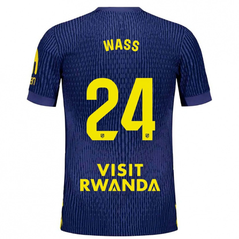 Danxen Kvinnor Daniel Wass #24 Marinblå Gul Bortatröja Matchtröjor 2025/26 Tröjor T-Tröja