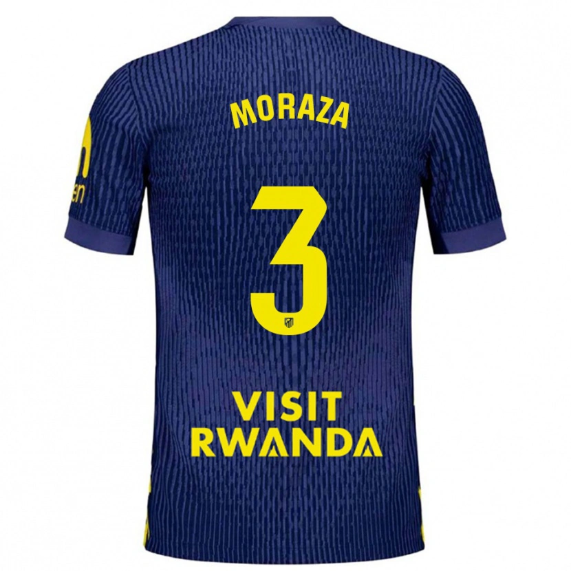 Danxen Kvinnor Ainhoa Moraza #3 Marinblå Gul Bortatröja Matchtröjor 2025/26 Tröjor T-Tröja