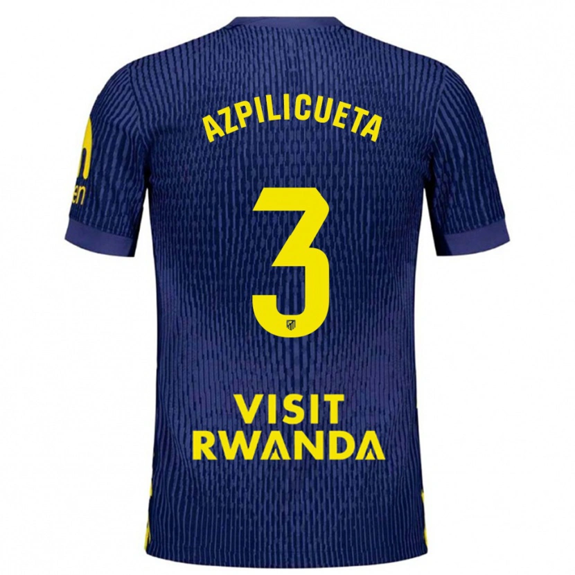 Danxen Kvinnor César Azpilicueta #3 Marinblå Gul Bortatröja Matchtröjor 2025/26 Tröjor T-Tröja