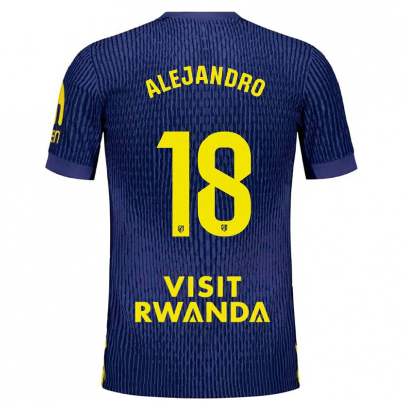 Danxen Kvinnor Alejandro López #18 Marinblå Gul Bortatröja Matchtröjor 2025/26 Tröjor T-Tröja