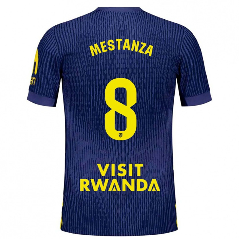 Danxen Kvinnor Alejandro Mestanza #8 Marinblå Gul Bortatröja Matchtröjor 2025/26 Tröjor T-Tröja