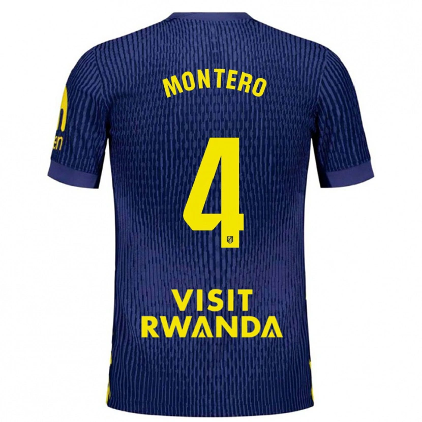 Danxen Kvinnor Francisco Montero #4 Marinblå Gul Bortatröja Matchtröjor 2025/26 Tröjor T-Tröja