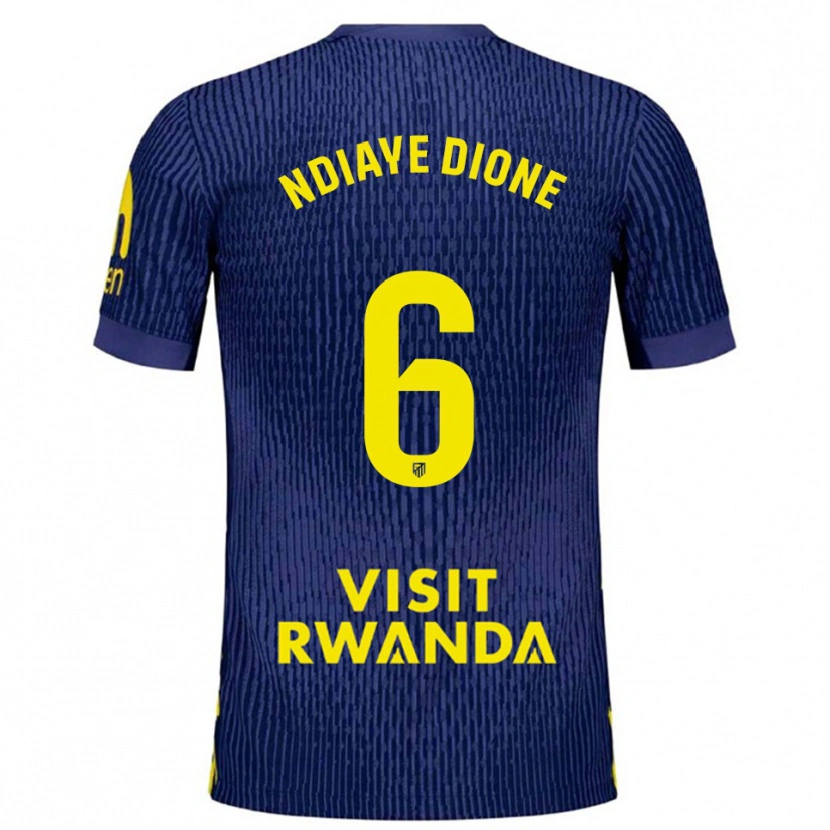 Danxen Kvinnor Assane Ndiaye Dione #6 Marinblå Gul Bortatröja Matchtröjor 2025/26 Tröjor T-Tröja