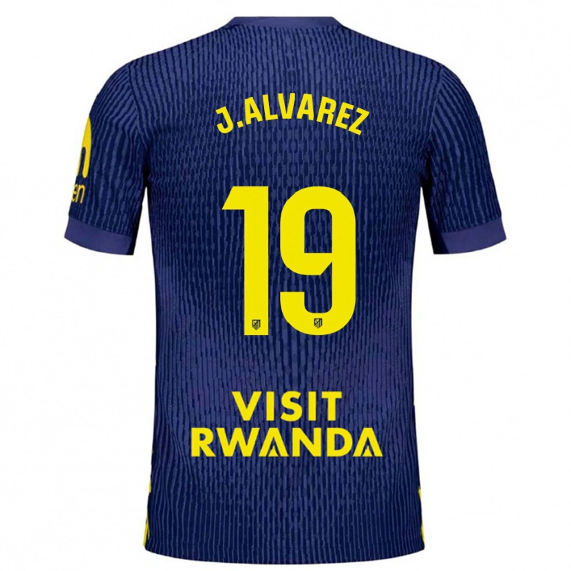 Danxen Kvinnor Julián Alvarez #19 Marinblå Gul Bortatröja Matchtröjor 2025/26 Tröjor T-Tröja
