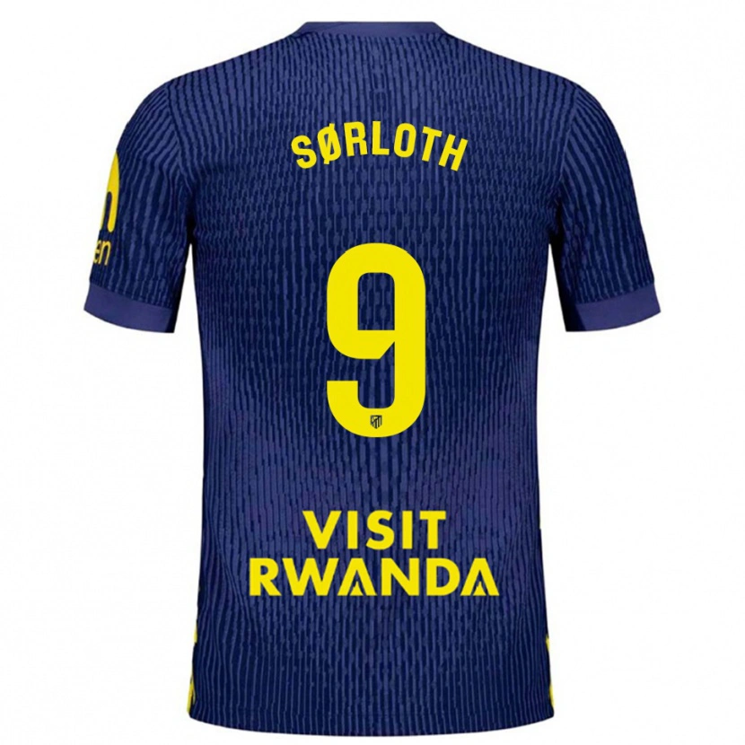 Danxen Kvinnor Alexander Sørloth #9 Marinblå Gul Bortatröja Matchtröjor 2025/26 Tröjor T-Tröja