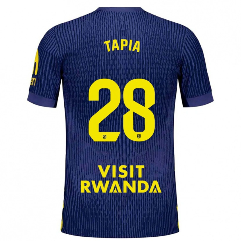 Danxen Kvinnor Unai Tapia #28 Marinblå Gul Bortatröja Matchtröjor 2025/26 Tröjor T-Tröja