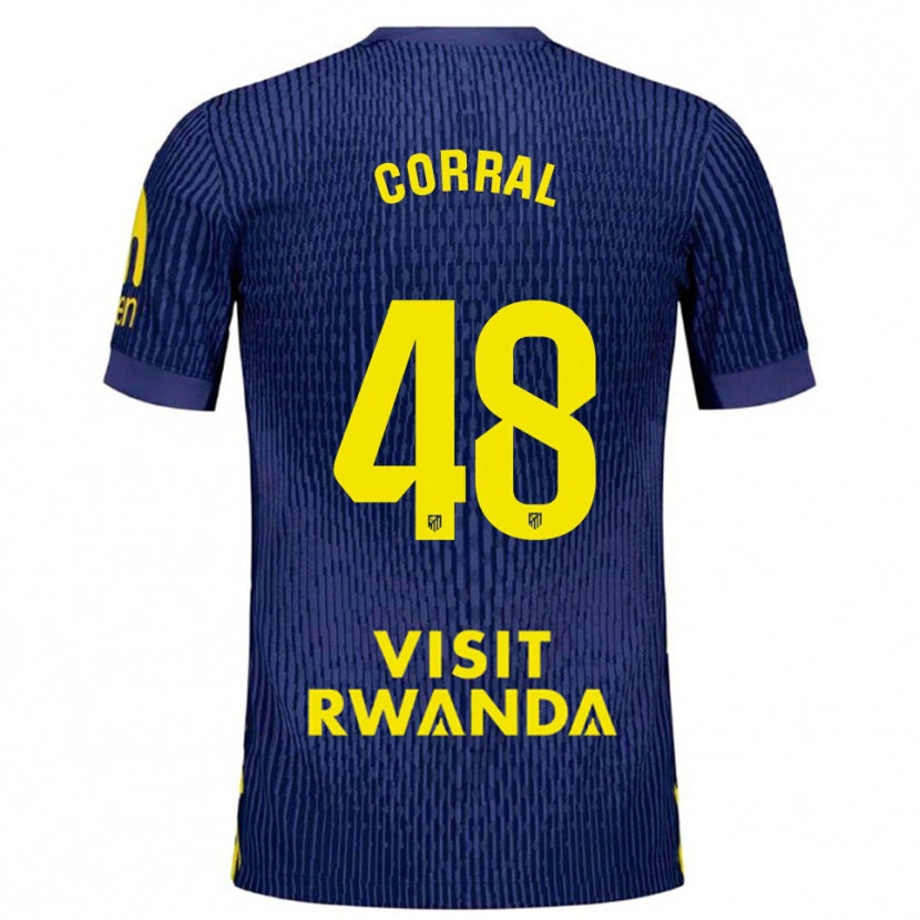 Danxen Kvinnor Adrián Corral #48 Marinblå Gul Bortatröja Matchtröjor 2025/26 Tröjor T-Tröja