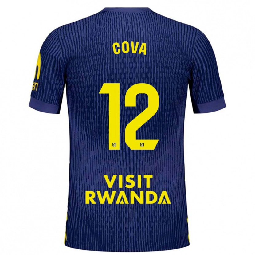 Danxen Kvinnor Adrian Cova #12 Marinblå Gul Bortatröja Matchtröjor 2025/26 Tröjor T-Tröja