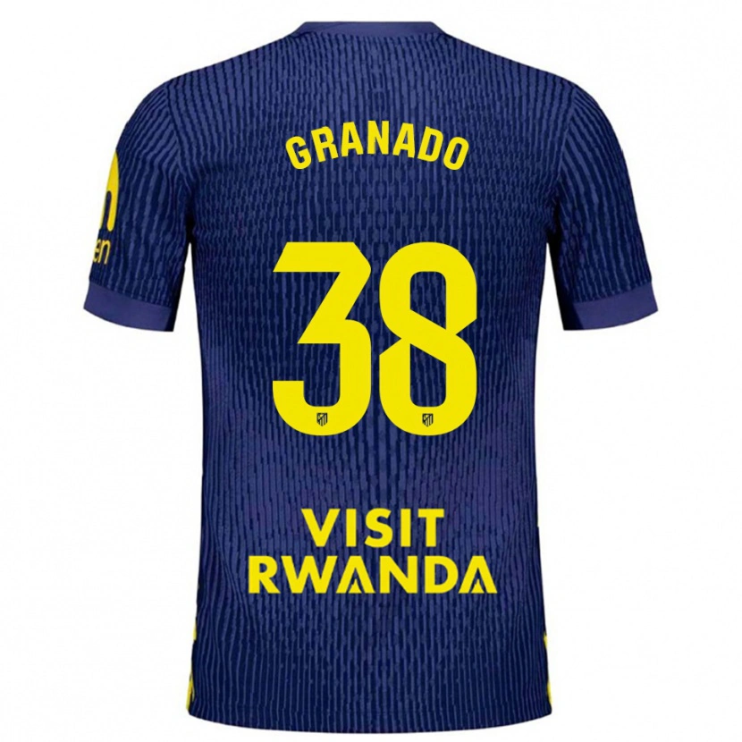 Danxen Kvinnor Adrian Granado #38 Marinblå Gul Bortatröja Matchtröjor 2025/26 Tröjor T-Tröja