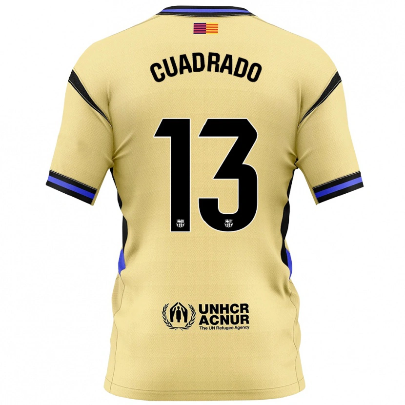 Danxen Kvinnor Adrián Cuadrado #13 Gul Svart Bortatröja Matchtröjor 2025/26 Tröjor T-Tröja