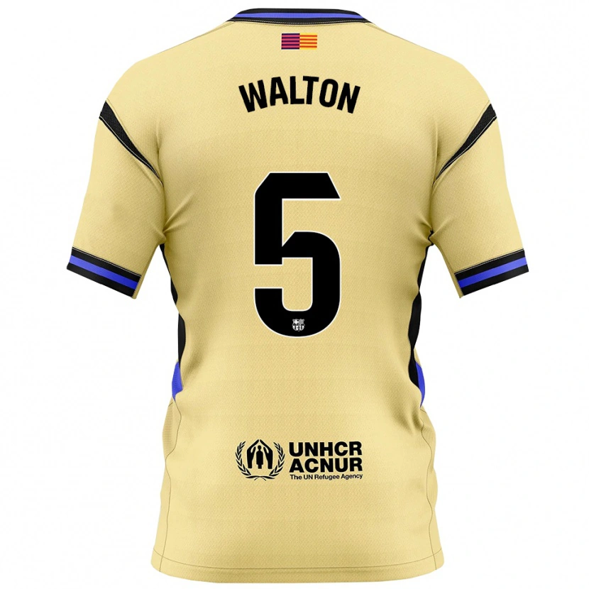 Danxen Kvinnor Álex Walton #5 Gul Svart Bortatröja Matchtröjor 2025/26 Tröjor T-Tröja