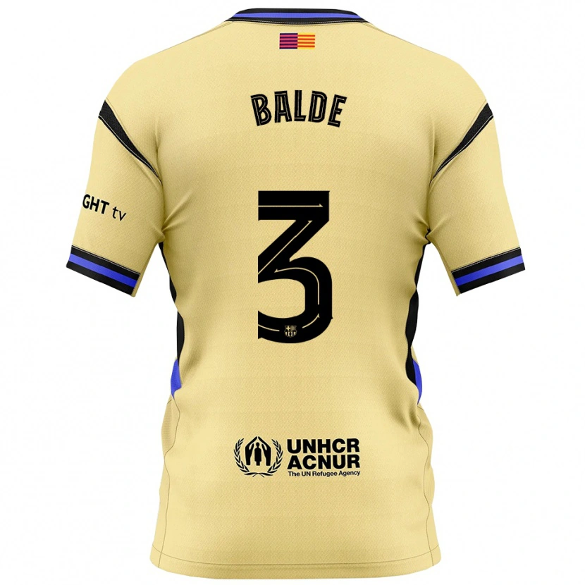 Danxen Kvinnor Alejandro Balde #3 Gul Svart Bortatröja Matchtröjor 2025/26 Tröjor T-Tröja