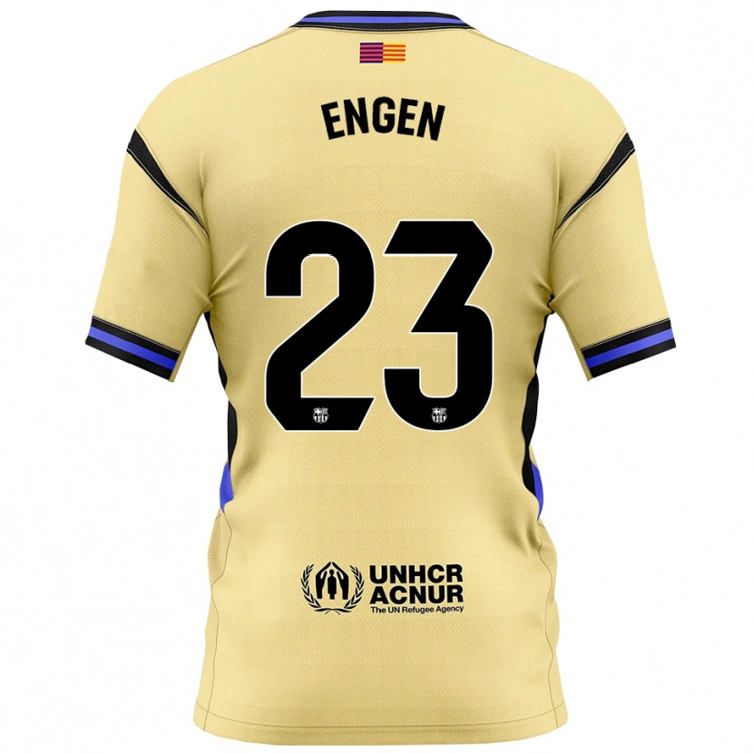 Danxen Kvinnor Ingrid Engen #23 Gul Svart Bortatröja Matchtröjor 2025/26 Tröjor T-Tröja