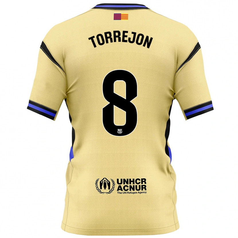Danxen Kvinnor Marta Torrejon #8 Gul Svart Bortatröja Matchtröjor 2025/26 Tröjor T-Tröja