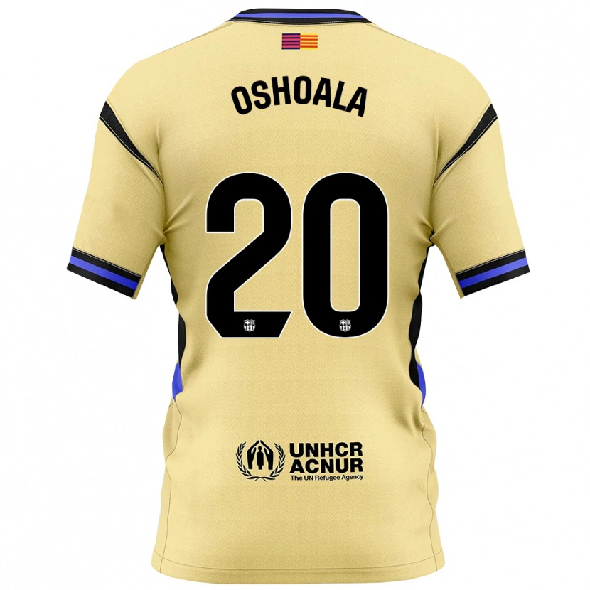 Danxen Kvinnor Asisat Oshoala #20 Gul Svart Bortatröja Matchtröjor 2025/26 Tröjor T-Tröja