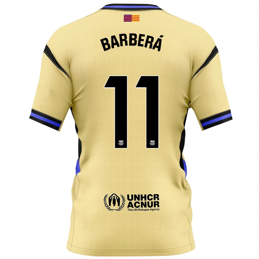 Danxen Kvinnor Víctor Barberá #11 Gul Svart Bortatröja Matchtröjor 2025/26 Tröjor T-Tröja