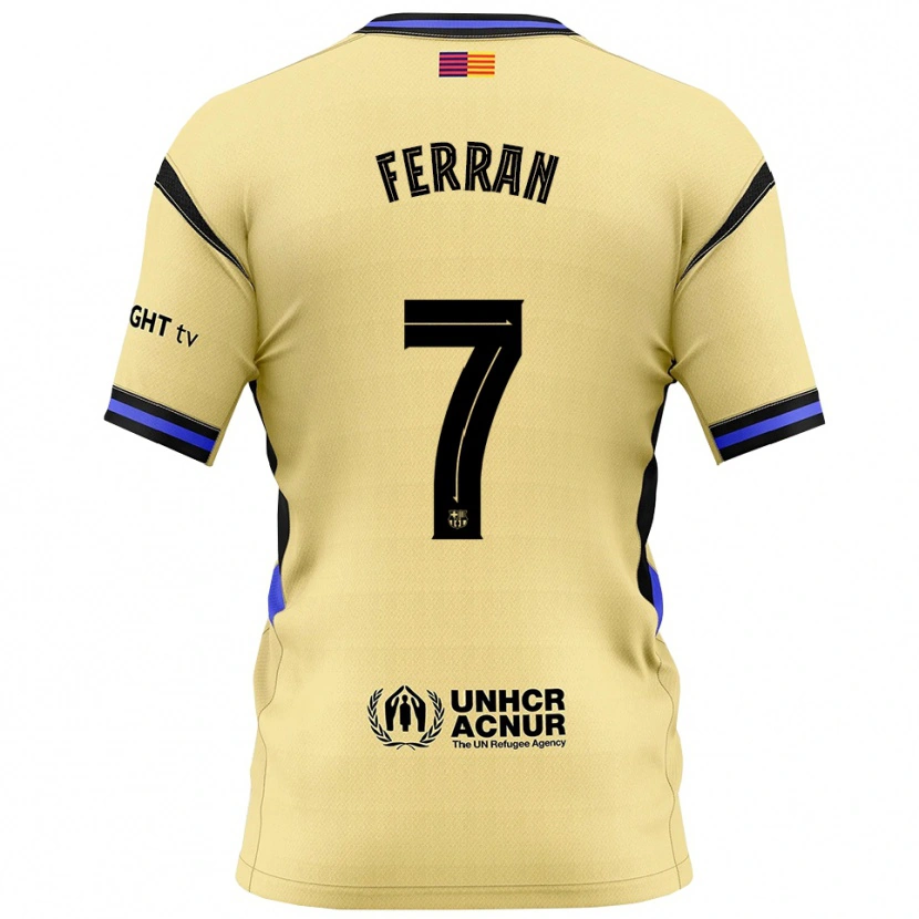 Danxen Kvinnor Ferran Torres #7 Gul Svart Bortatröja Matchtröjor 2025/26 Tröjor T-Tröja