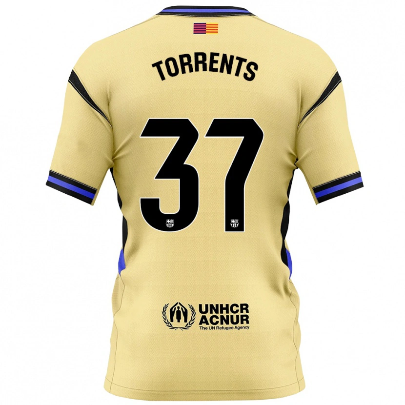 Danxen Kvinnor Jofre Torrents #37 Gul Svart Bortatröja Matchtröjor 2025/26 Tröjor T-Tröja