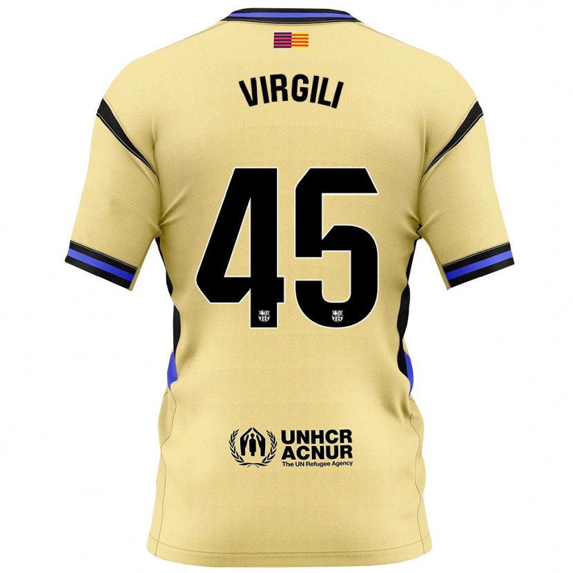 Danxen Kvinnor Jan Virgili #45 Gul Svart Bortatröja Matchtröjor 2025/26 Tröjor T-Tröja