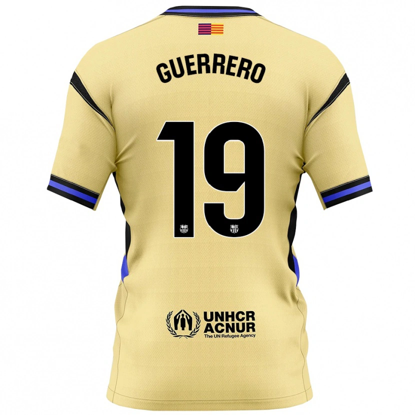 Danxen Kvinnor Adrián Guerrero #19 Gul Svart Bortatröja Matchtröjor 2025/26 Tröjor T-Tröja