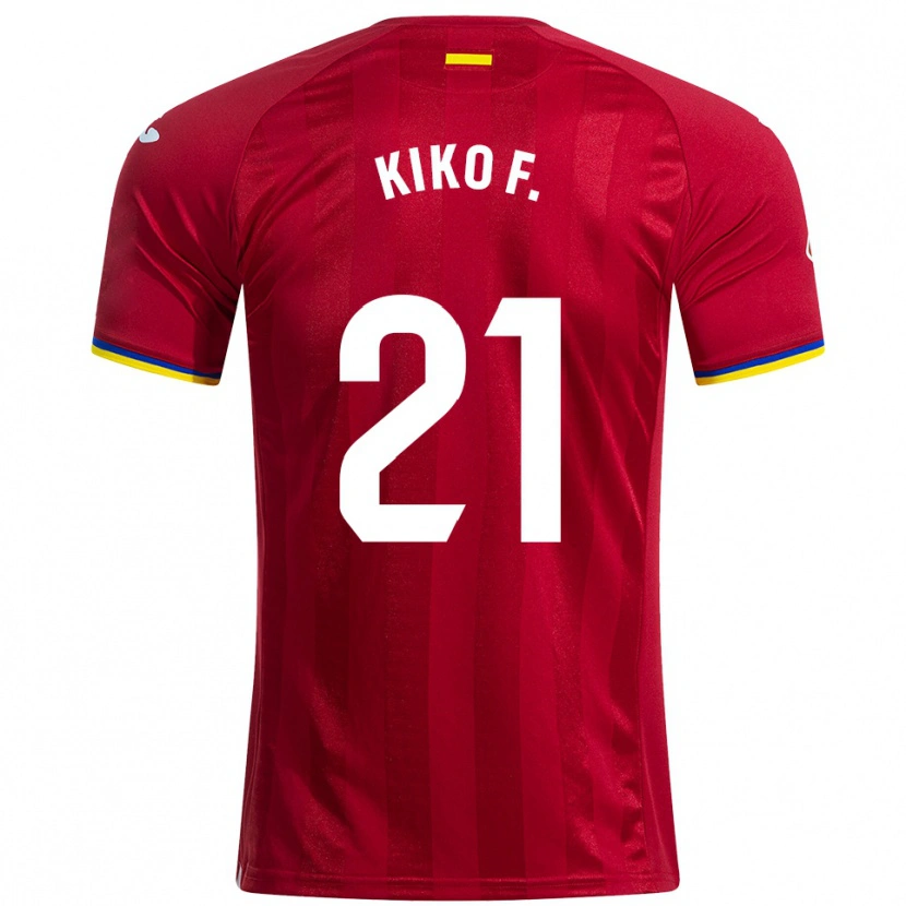 Danxen Kvinnor Kiko Femenía #21 Röd Gul Blå Bortatröja Matchtröjor 2025/26 Tröjor T-Tröja
