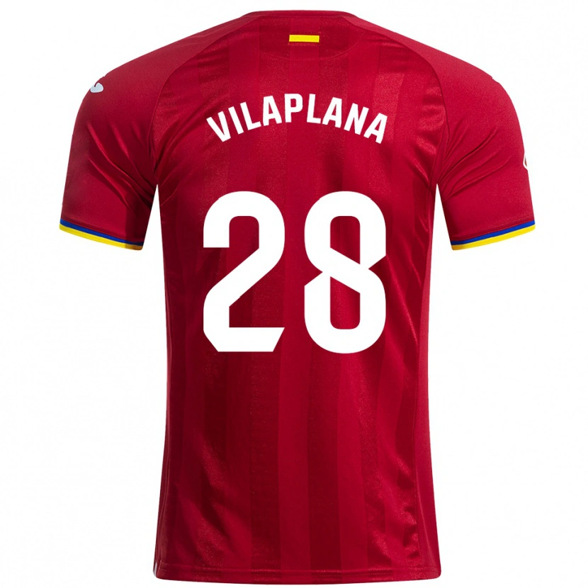 Danxen Kvinnor Marc Vilaplana #28 Röd Gul Blå Bortatröja Matchtröjor 2025/26 Tröjor T-Tröja