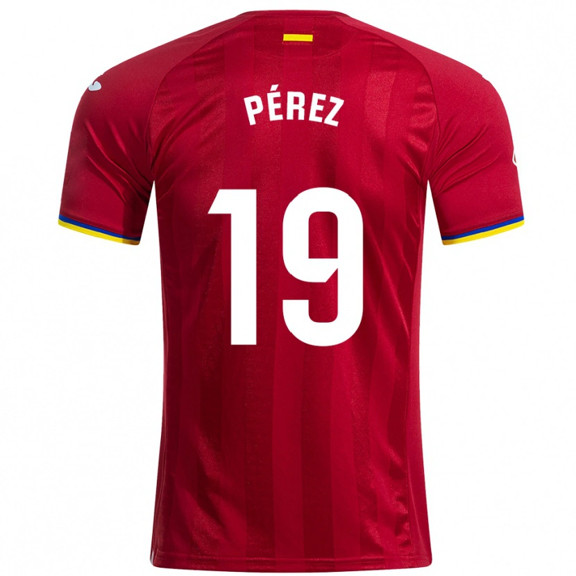 Danxen Kvinnor Joselu Pérez #19 Röd Gul Blå Bortatröja Matchtröjor 2025/26 Tröjor T-Tröja