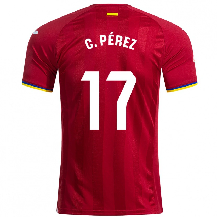 Danxen Kvinnor Carles Perez #17 Röd Gul Blå Bortatröja Matchtröjor 2025/26 Tröjor T-Tröja