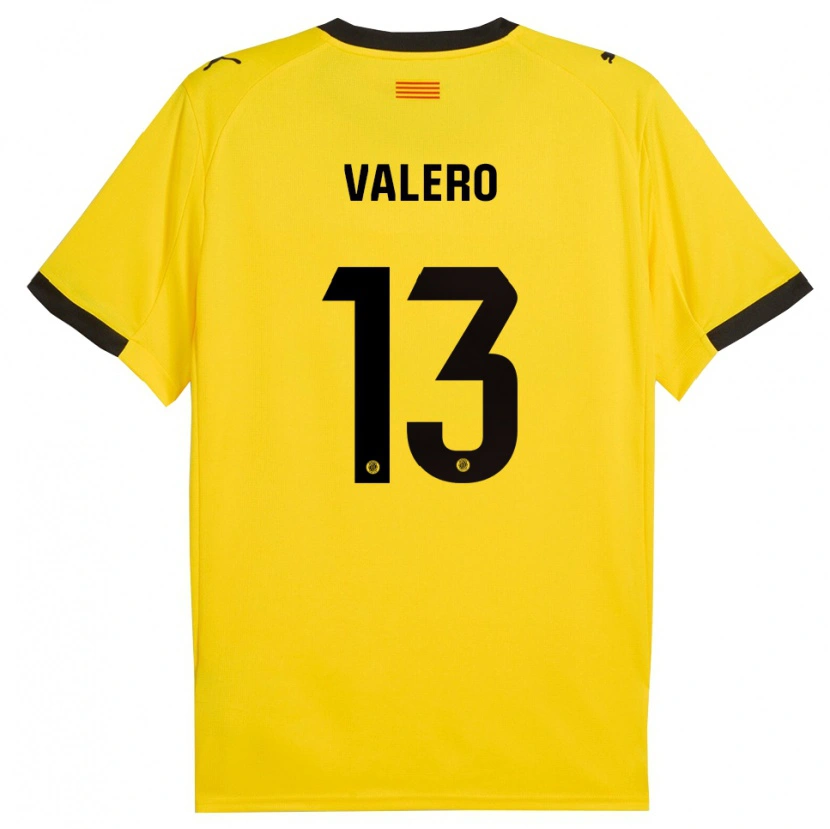Danxen Kvinnor Eliana Valero #13 Gul Svart Bortatröja Matchtröjor 2025/26 Tröjor T-Tröja