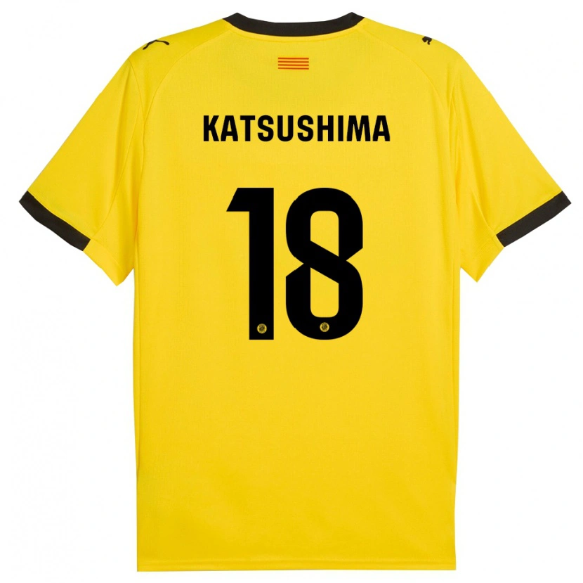 Danxen Kvinnor Shinnosuke Katsushima #18 Gul Svart Bortatröja Matchtröjor 2025/26 Tröjor T-Tröja