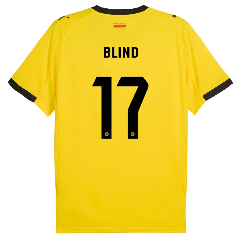 Danxen Kvinnor Daley Blind #17 Gul Svart Bortatröja Matchtröjor 2025/26 Tröjor T-Tröja
