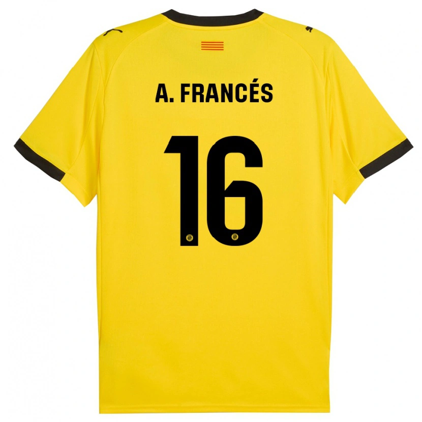 Danxen Kvinnor Alejandro Francés #16 Gul Svart Bortatröja Matchtröjor 2025/26 Tröjor T-Tröja