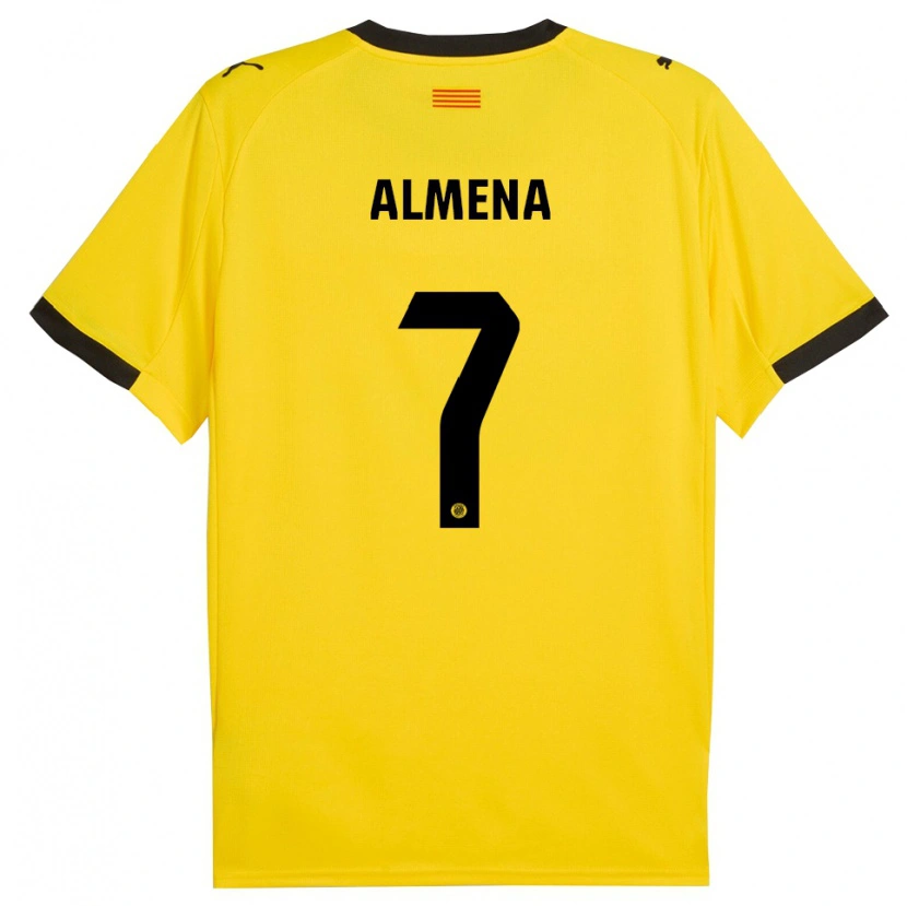 Danxen Kvinnor Iker Almena #7 Gul Svart Bortatröja Matchtröjor 2025/26 Tröjor T-Tröja