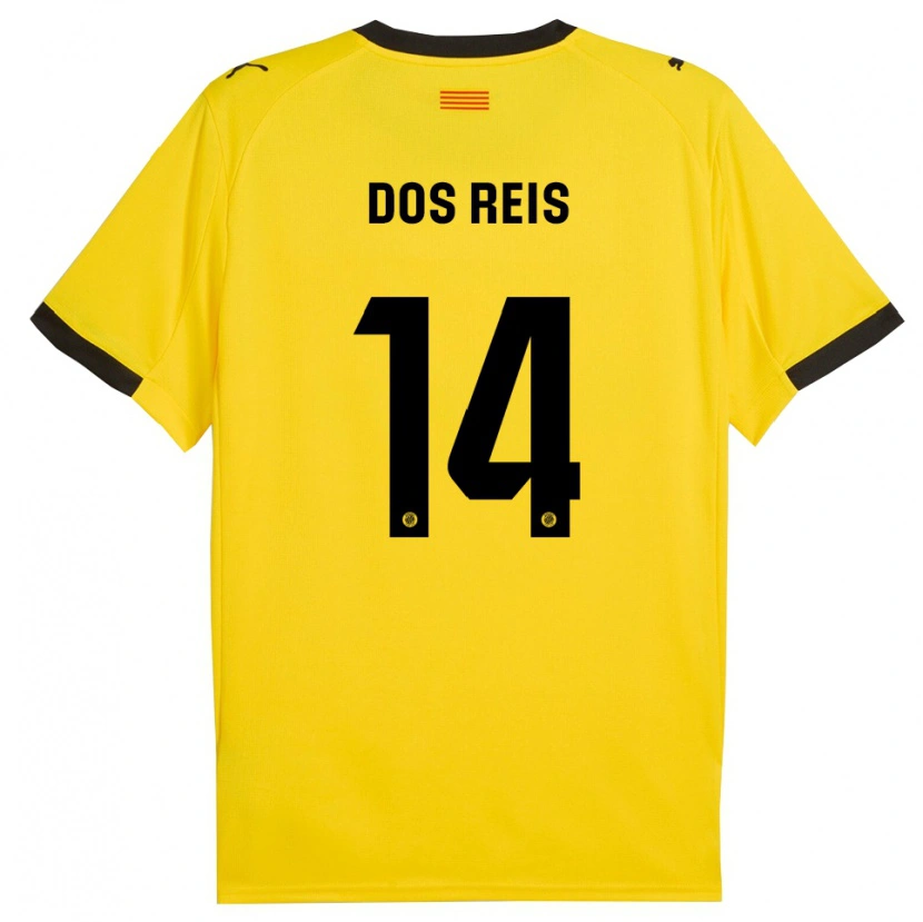 Danxen Kvinnor Leo Dos Reis #14 Gul Svart Bortatröja Matchtröjor 2025/26 Tröjor T-Tröja