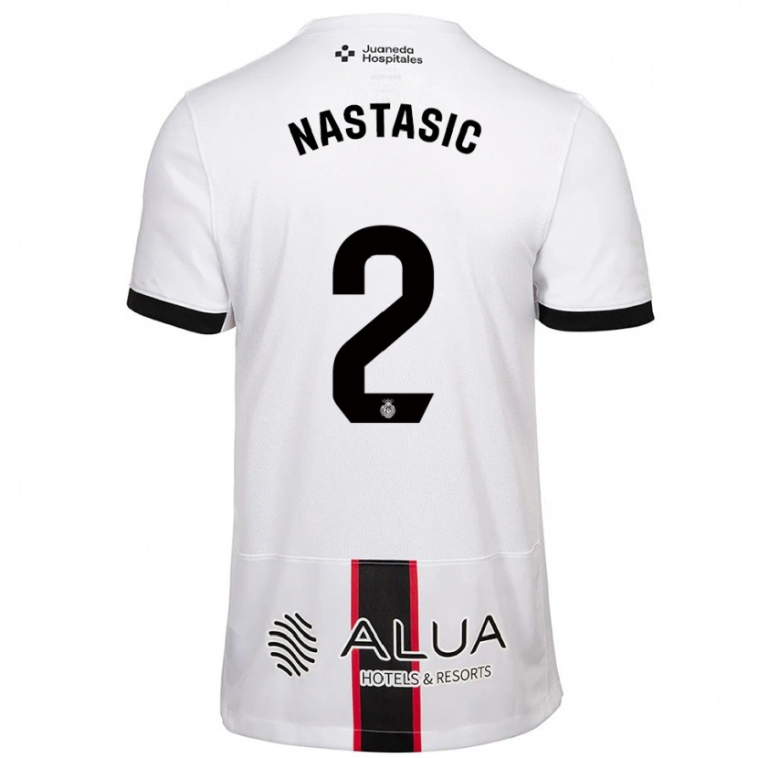 Danxen Kvinnor Matija Nastasic #2 Vit Svart Bortatröja Matchtröjor 2025/26 Tröjor T-Tröja