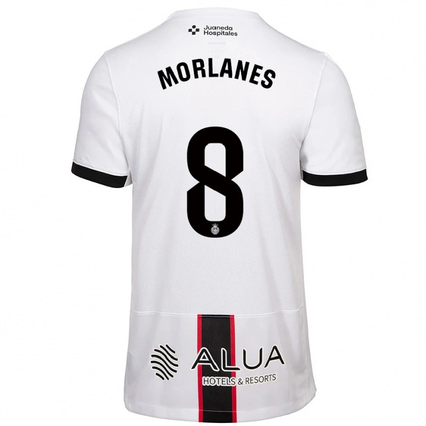 Danxen Kvinnor Manu Morlanes #8 Vit Svart Bortatröja Matchtröjor 2025/26 Tröjor T-Tröja