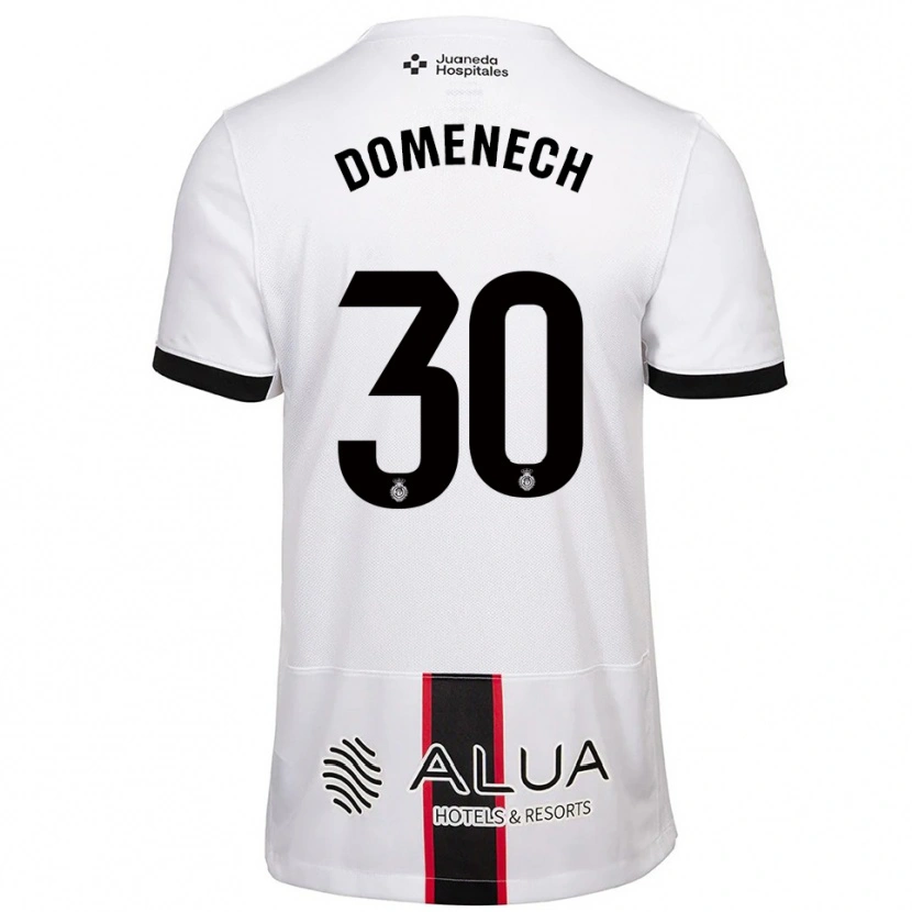 Danxen Kvinnor Marc Domènech #30 Vit Svart Bortatröja Matchtröjor 2025/26 Tröjor T-Tröja