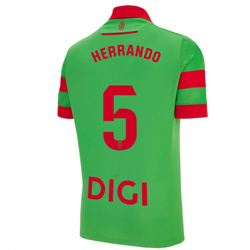 Danxen Kvinnor Jorge Herrando #5 Grön Röd Bortatröja Matchtröjor 2025/26 Tröjor T-Tröja