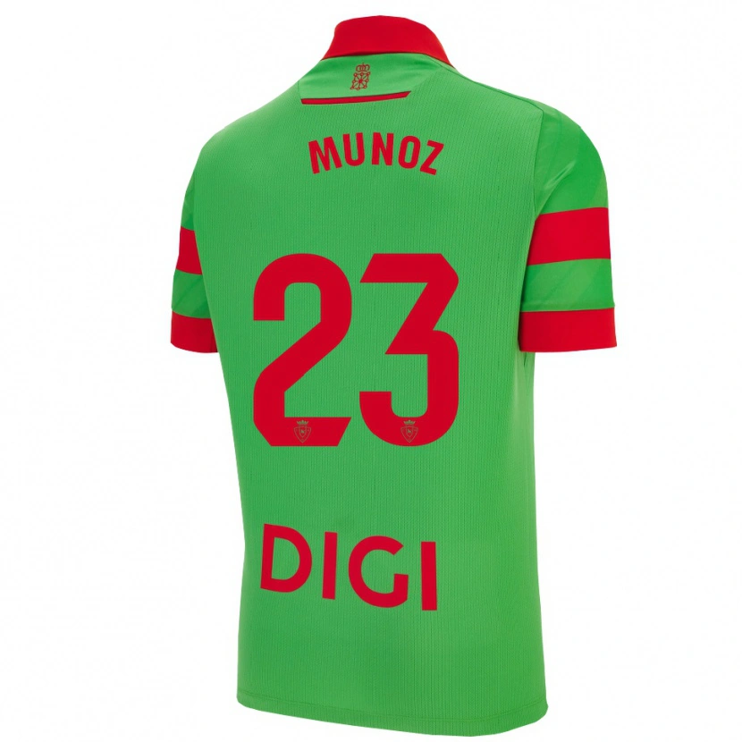 Danxen Kvinnor Víctor Muñoz #23 Grön Röd Bortatröja Matchtröjor 2025/26 Tröjor T-Tröja