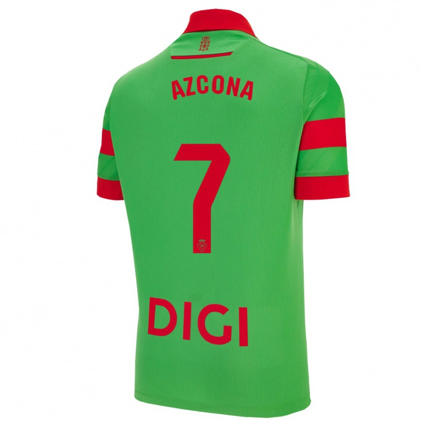 Danxen Kvinnor Rubén Azcona #7 Grön Röd Bortatröja Matchtröjor 2025/26 Tröjor T-Tröja