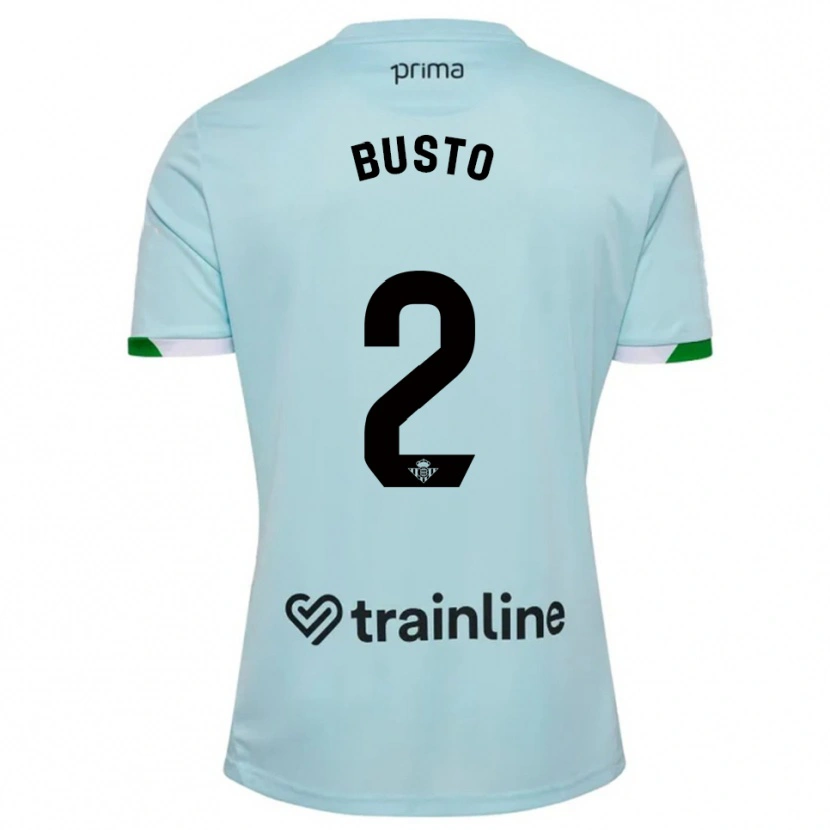 Danxen Kvinnor Pablo Busto #2 Himmelsblå Grön Bortatröja Matchtröjor 2025/26 Tröjor T-Tröja