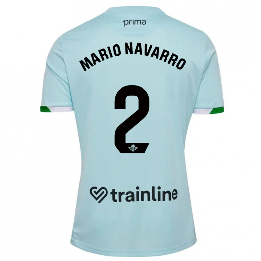 Danxen Kvinnor Mario Navarro #2 Himmelsblå Grön Bortatröja Matchtröjor 2025/26 Tröjor T-Tröja