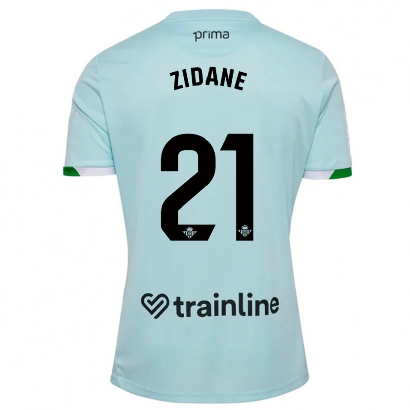 Danxen Kvinnor Elyaz Zidane #21 Himmelsblå Grön Bortatröja Matchtröjor 2025/26 Tröjor T-Tröja
