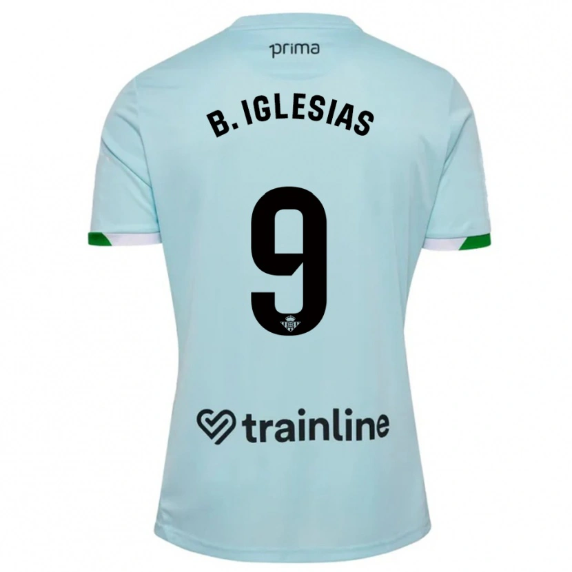 Danxen Kvinnor Borja Iglesias #9 Himmelsblå Grön Bortatröja Matchtröjor 2025/26 Tröjor T-Tröja