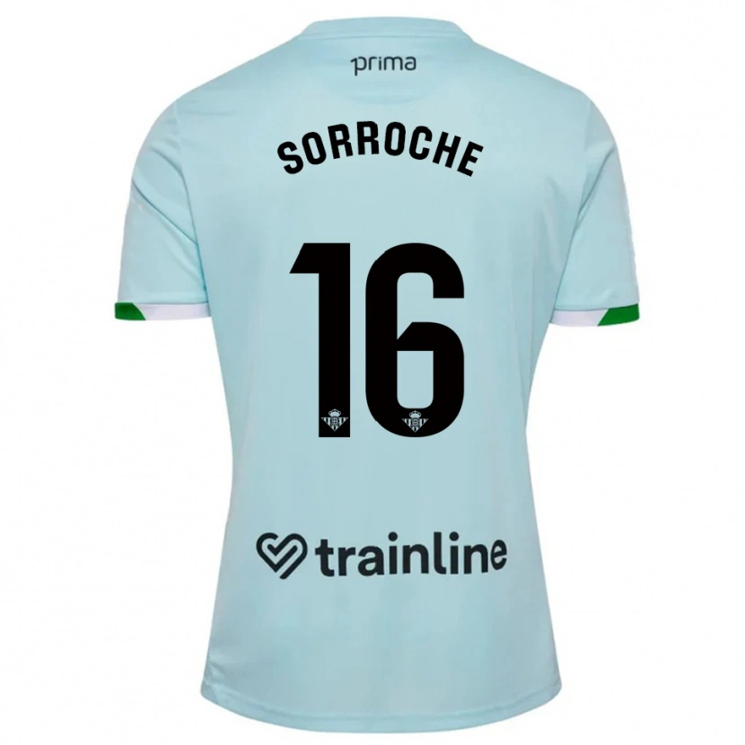 Danxen Kvinnor Ginés Sorroche #16 Himmelsblå Grön Bortatröja Matchtröjor 2025/26 Tröjor T-Tröja