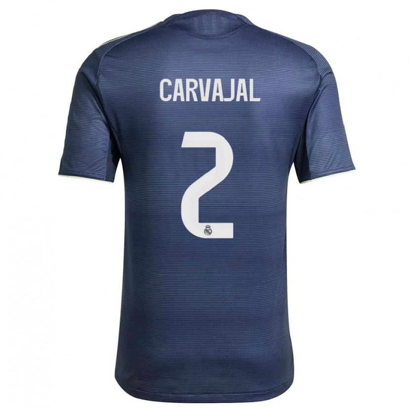 Danxen Kvinnor Daniel Carvajal #2 Marinblå Silver Bortatröja Matchtröjor 2025/26 Tröjor T-Tröja
