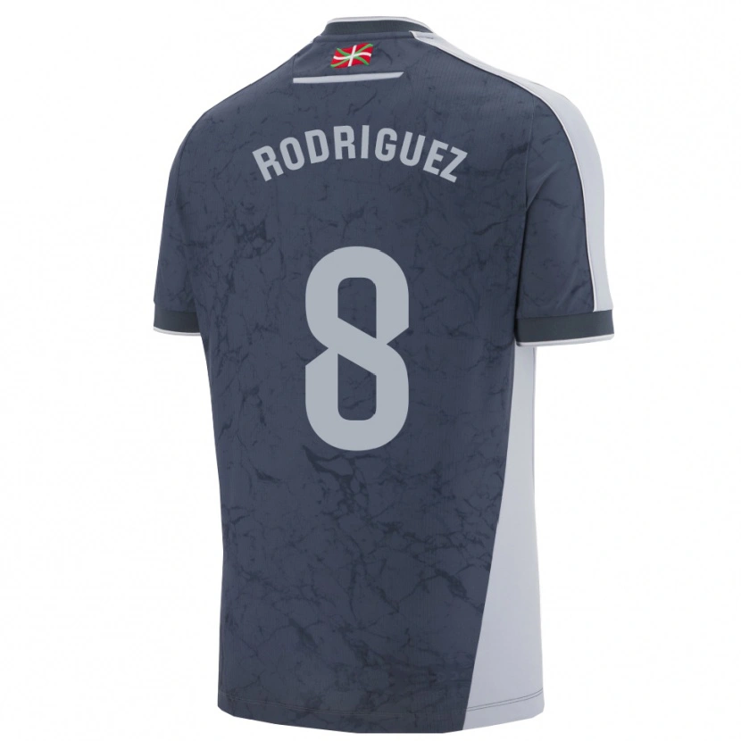 Danxen Kvinnor Mikel Rodriguez #8 Mörkblå Vit Bortatröja Matchtröjor 2025/26 Tröjor T-Tröja