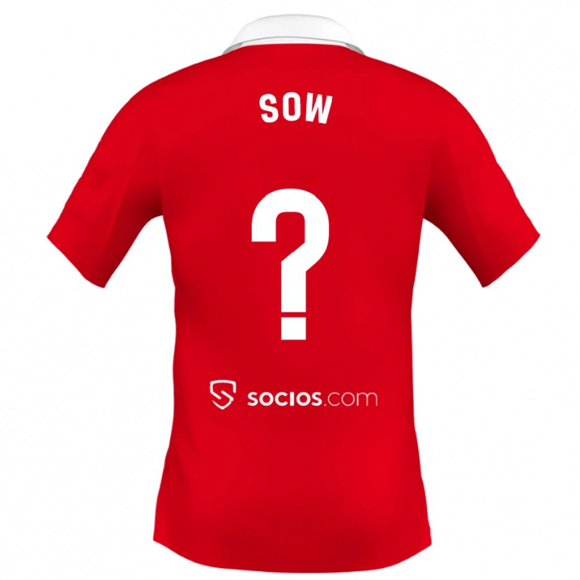 Danxen Kvinnor Bakary Sow #0 Röd Vit Grå Bortatröja Matchtröjor 2025/26 Tröjor T-Tröja