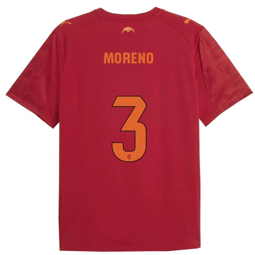 Danxen Kvinnor Diego Moreno #3 Röd Orange Bortatröja Matchtröjor 2025/26 Tröjor T-Tröja